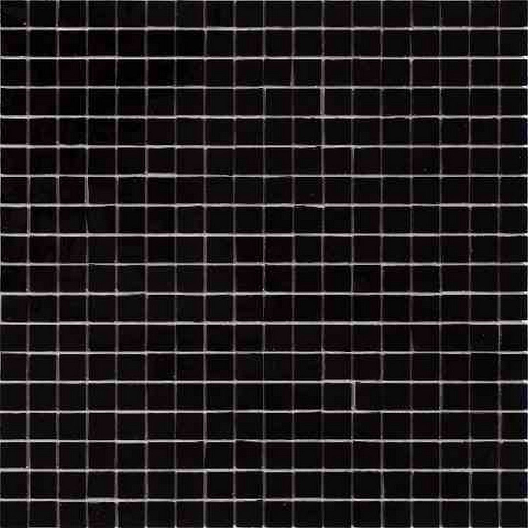 Mir Alma Solid Color Nibble Black 11.6" x 11.6" Glass 0.6" Mosaic