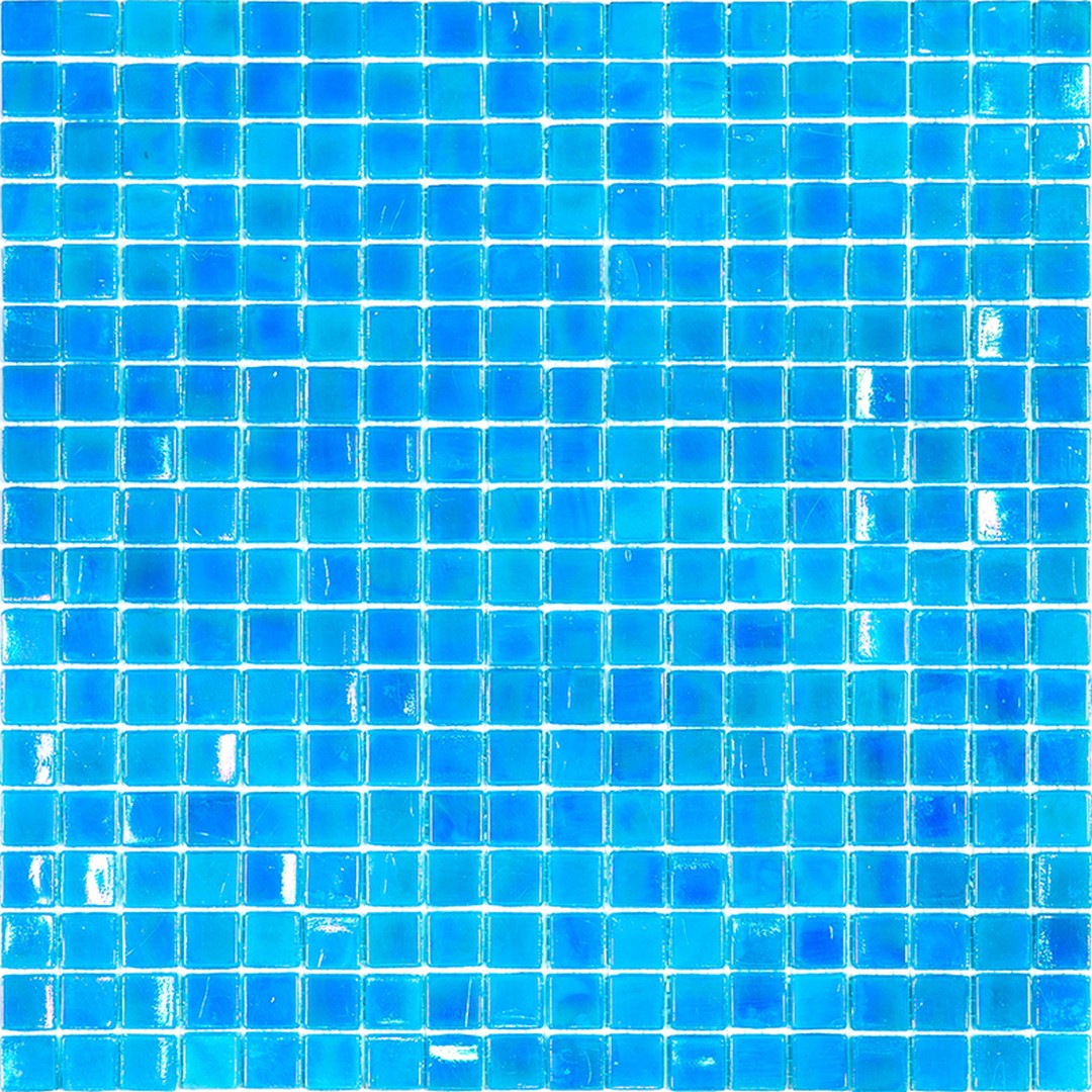 Mir Alma Solid Color Nibble Blue 11.6" x 11.6" Glass 0.6" Mosaic