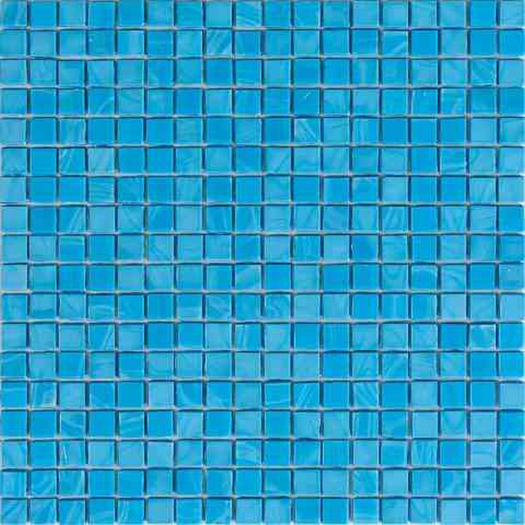 Mir Alma Solid Color Nibble Blue 11.6" x 11.6" Glass 0.6" Mosaic