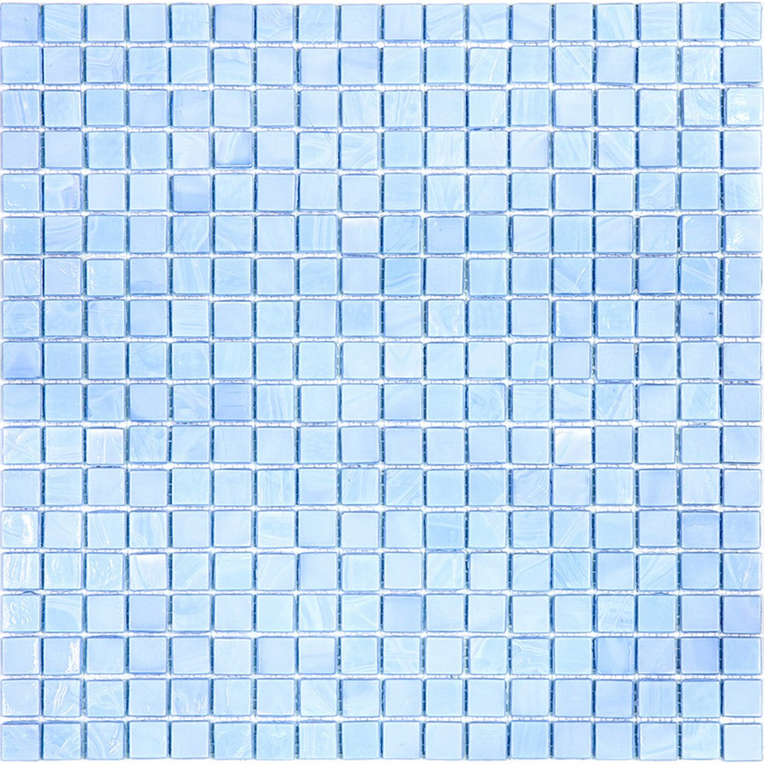 Mir Alma Solid Color Nibble Blue 11.6" x 11.6" Glass 0.6" Mosaic