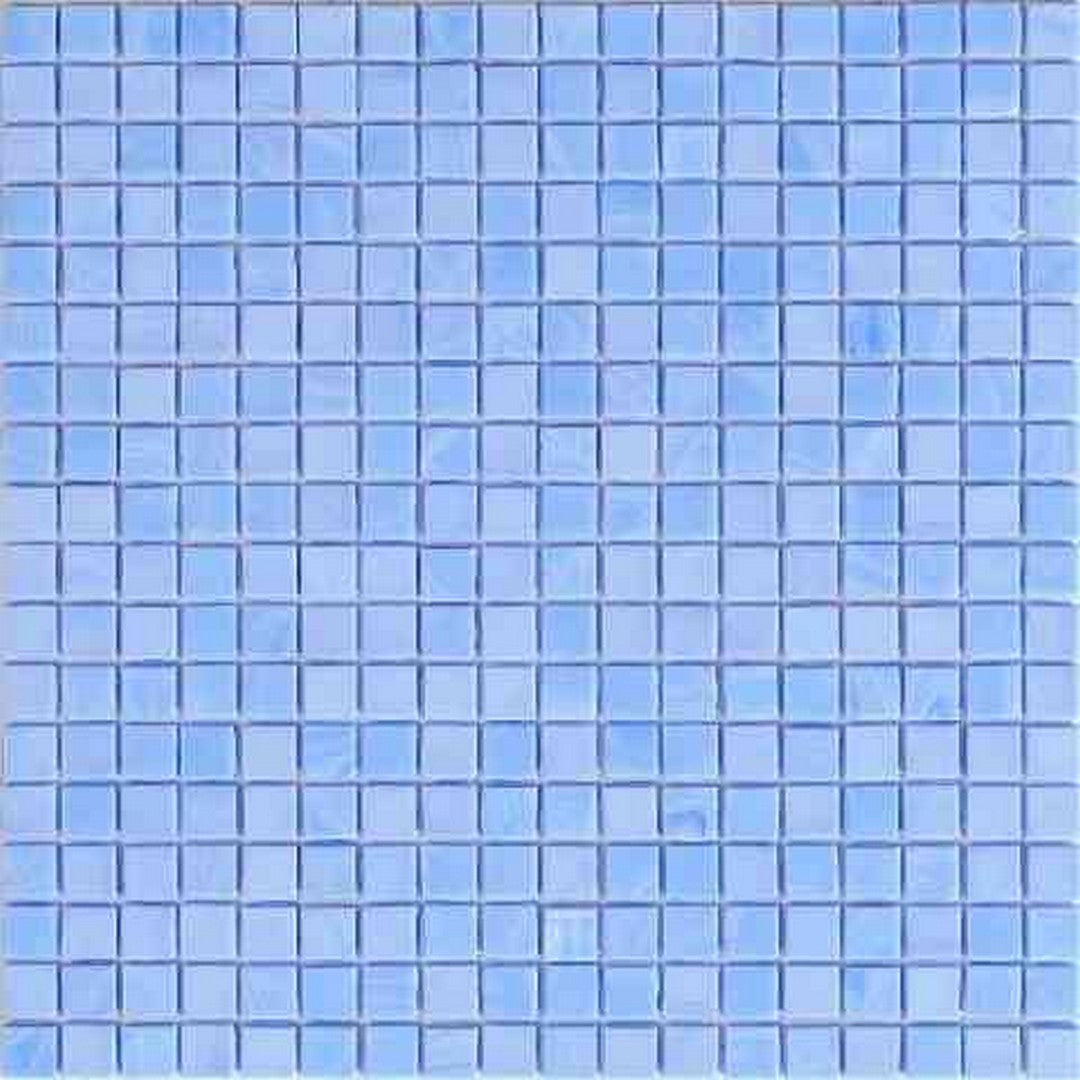 Mir Alma Solid Color Nibble Blue 11.6" x 11.6" Glass 0.6" Mosaic