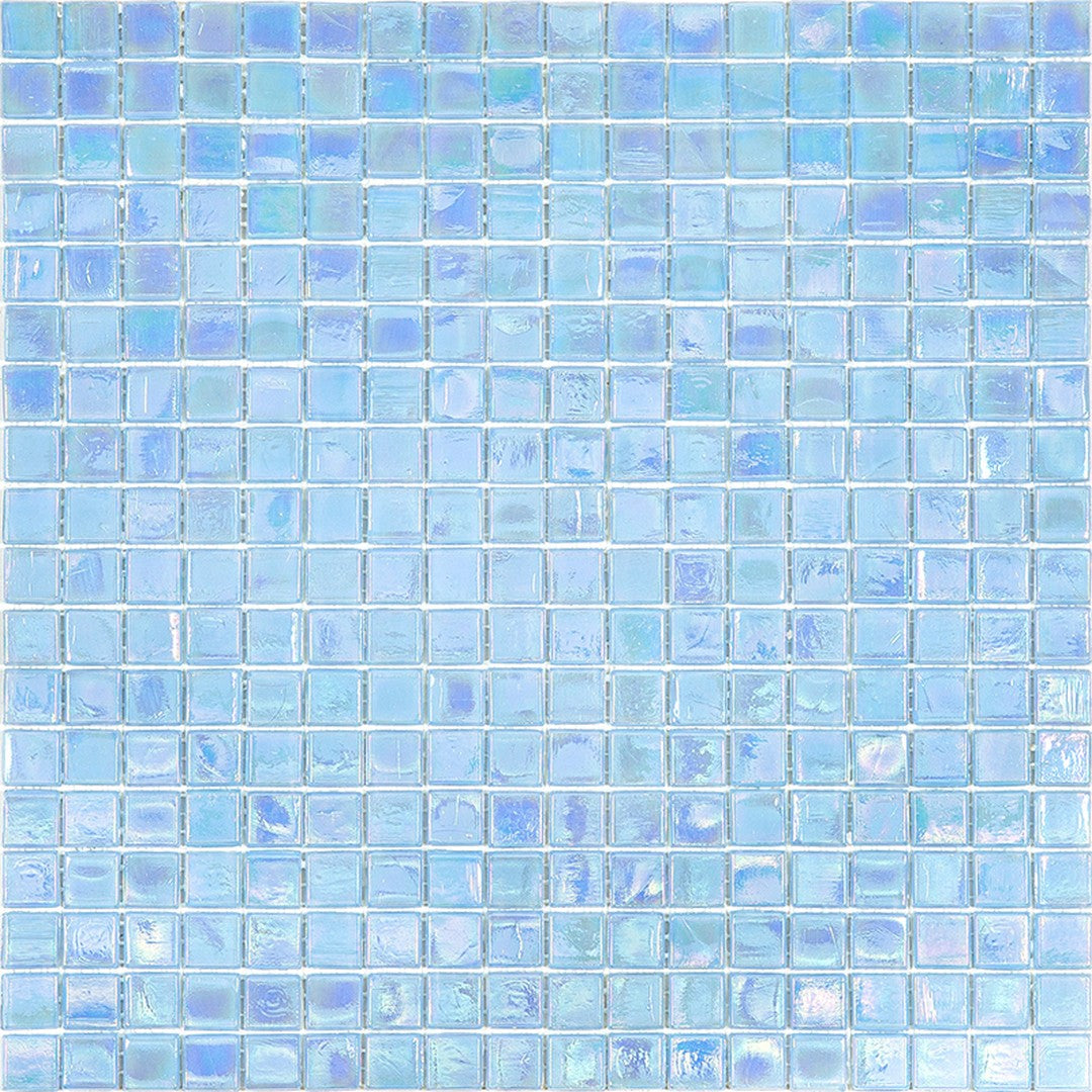 Mir Alma Solid Color Nibble Blue 11.6" x 11.6" Glass 0.6" Mosaic