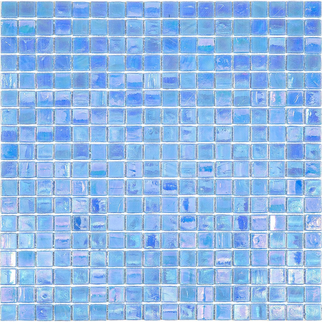 Mir Alma Solid Color Nibble Blue 11.6" x 11.6" Glass 0.6" Mosaic