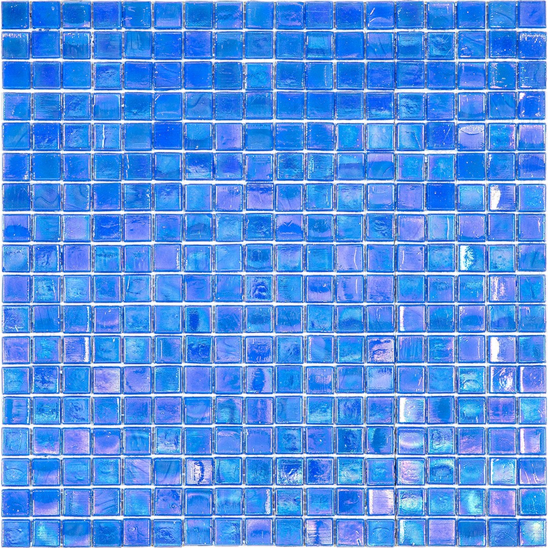 Mir Alma Solid Color Nibble Blue 11.6" x 11.6" Glass 0.6" Mosaic