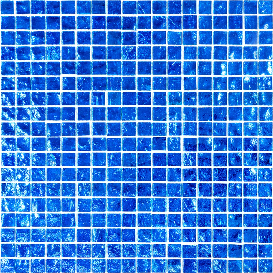 Mir Alma Solid Color Nibble Blue 11.6" x 11.6" Glass 0.6" Mosaic