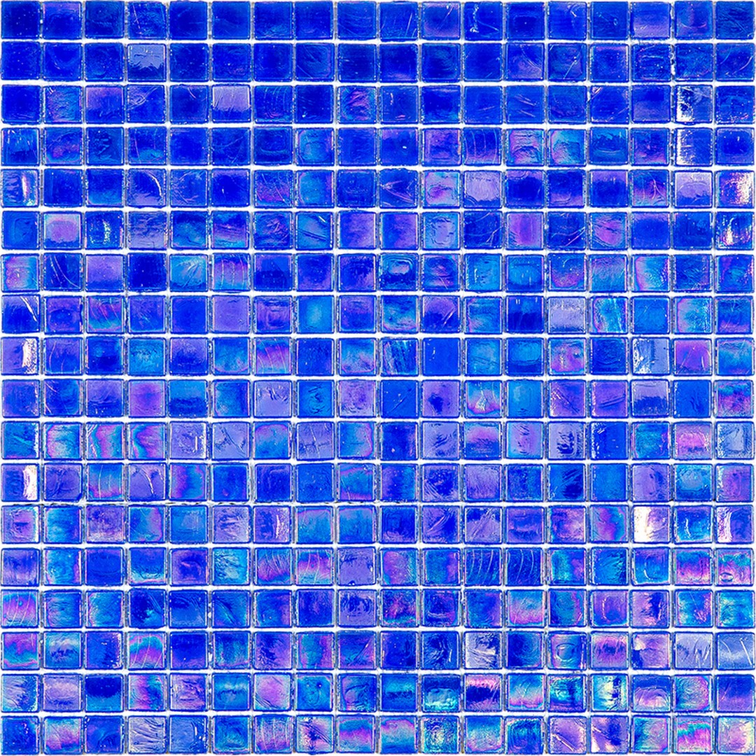 Mir Alma Solid Color Nibble Blue 11.6" x 11.6" Glass 0.6" Mosaic
