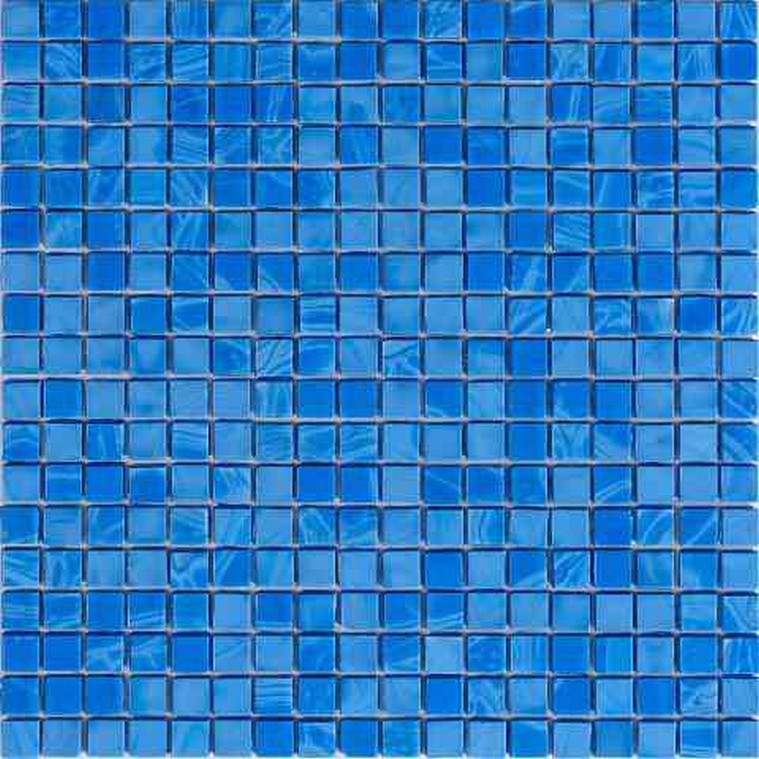 Mir Alma Solid Color Nibble Blue 11.6" x 11.6" Glass 0.6" Mosaic