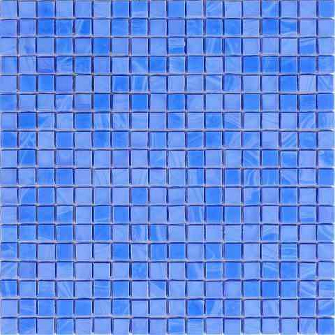 Mir Alma Solid Color Nibble Blue 11.6" x 11.6" Glass 0.6" Mosaic