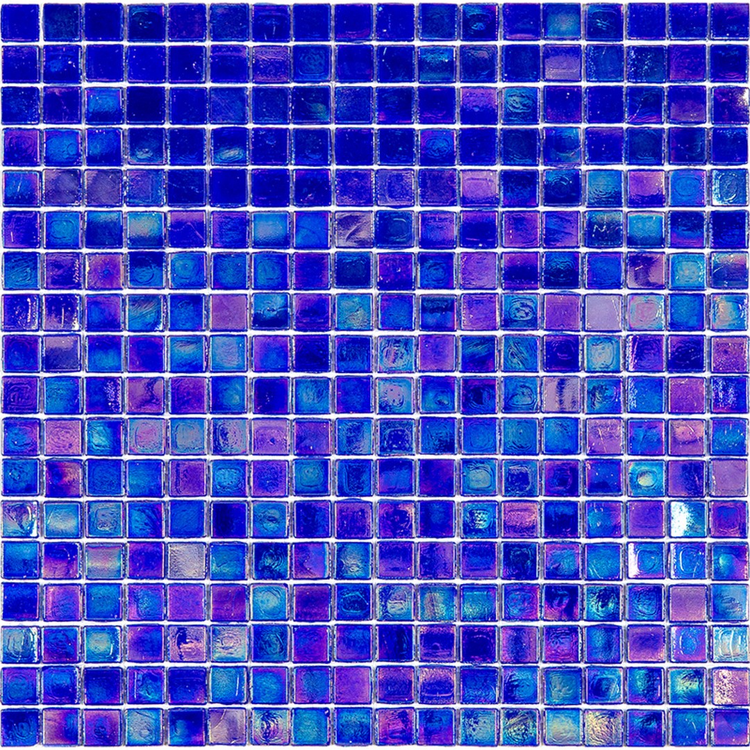 Mir Alma Solid Color Nibble Blue 11.6" x 11.6" Glass 0.6" Mosaic