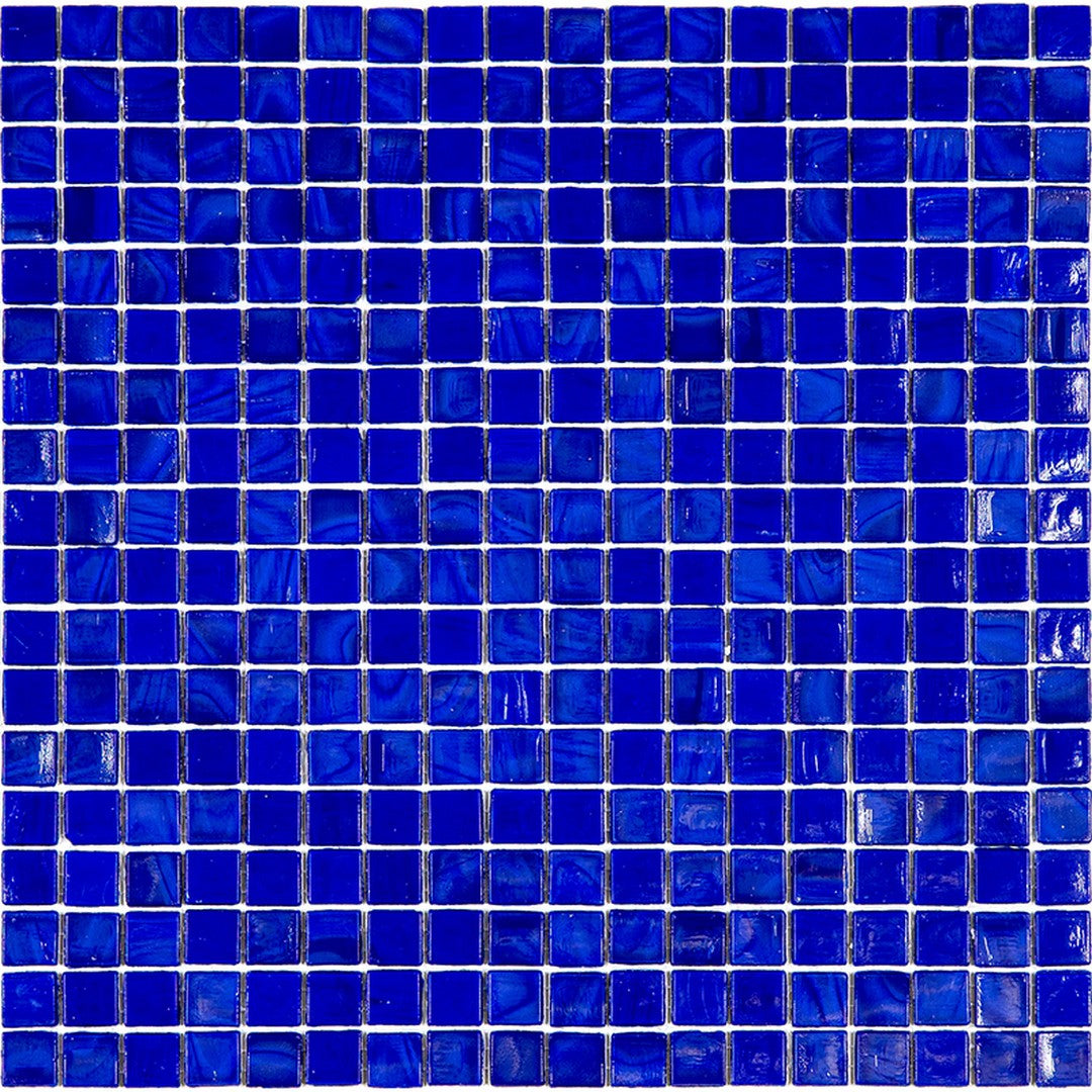 Mir Alma Solid Color Nibble Blue 11.6" x 11.6" Glass 0.6" Mosaic