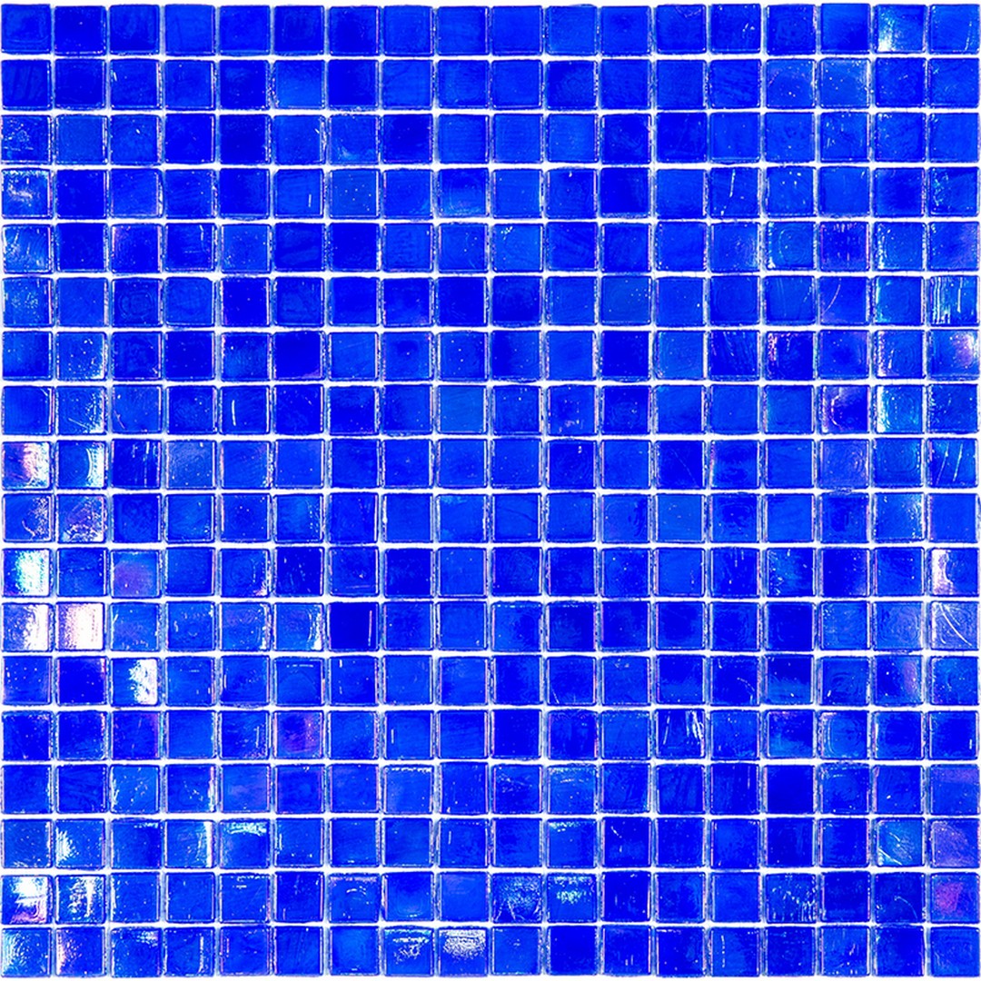 Mir Alma Solid Color Nibble Blue 11.6" x 11.6" Glass 0.6" Mosaic