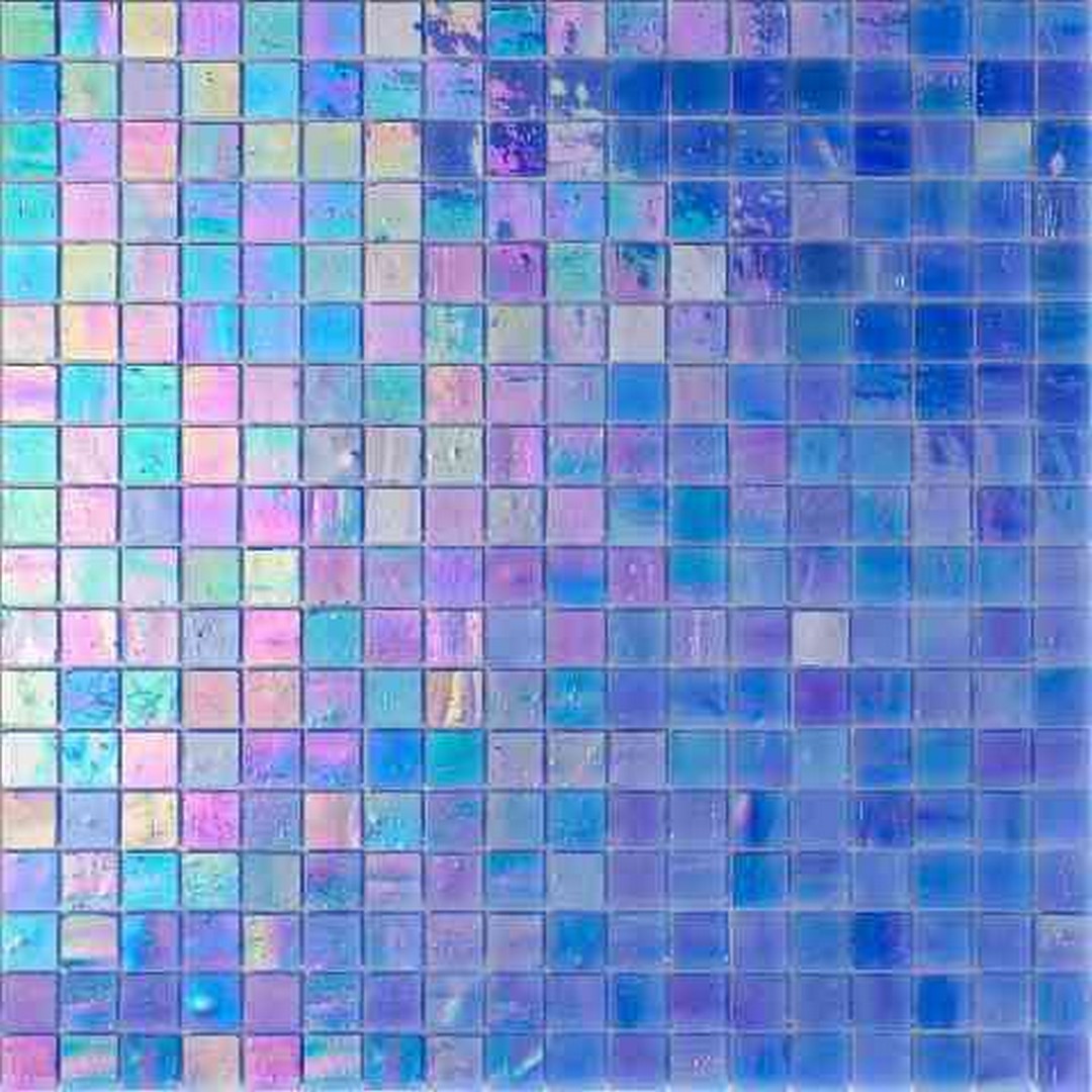 Mir Alma Solid Color Nibble Blue 11.6" x 11.6" Glass 0.6" Mosaic