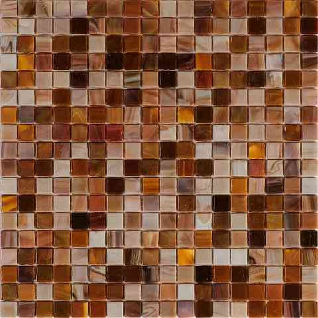 MiR Solid Color Nibble Brown 11.6" x 11.6" Glass 0.6" Mosaic