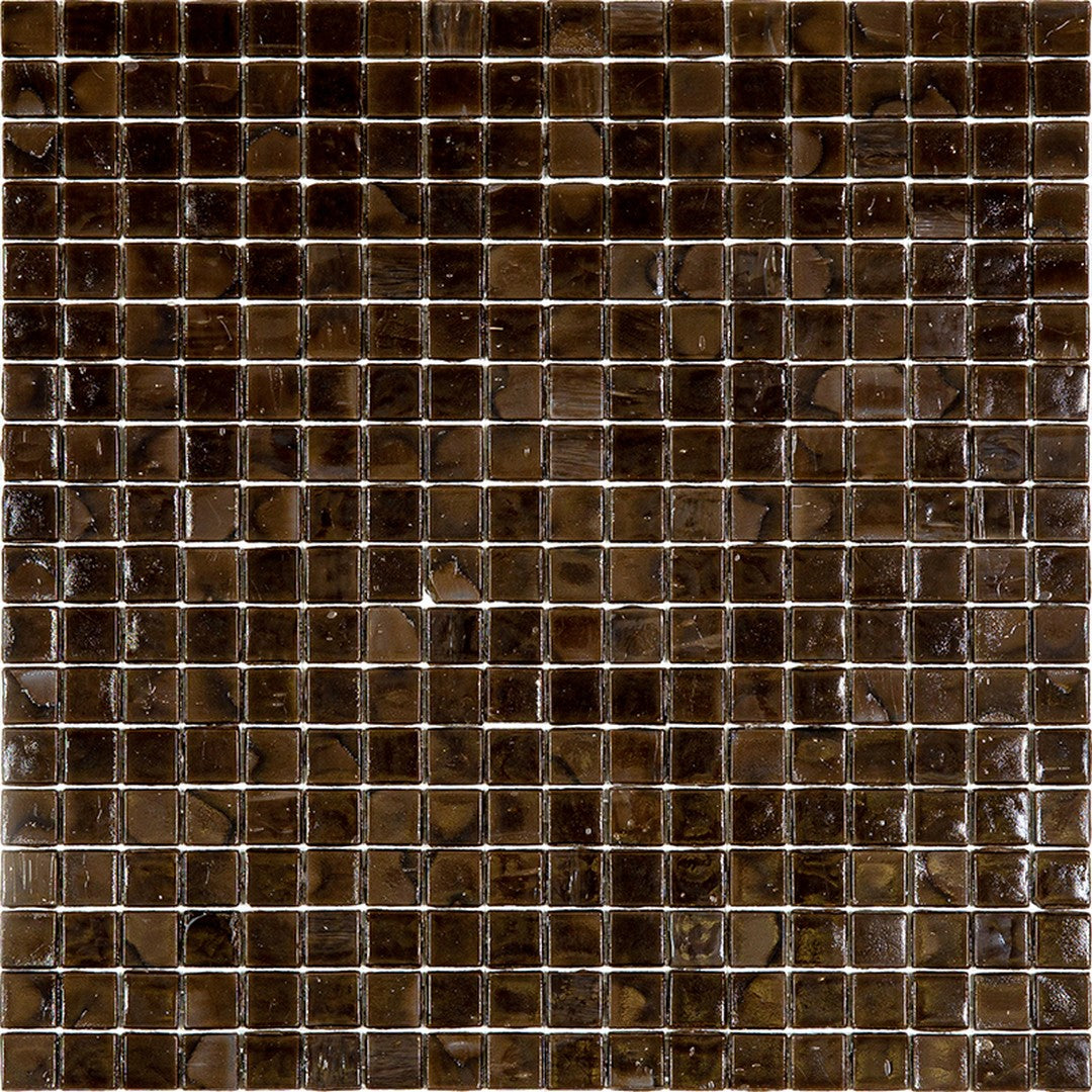 MiR Solid Color Nibble Brown 11.6" x 11.6" Glass 0.6" Mosaic