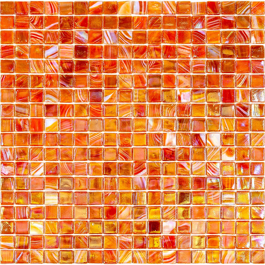 MiR Solid Color Nibble Orange 11.6" x 11.6" Glass 0.6" Mosaic