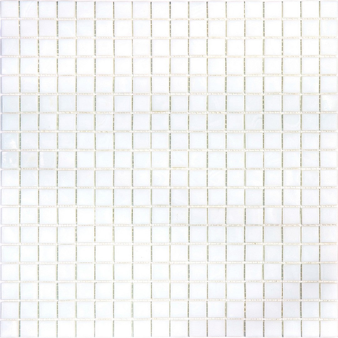 MiR Solid Color Nibble White 11.6" x 11.6" Glass 0.6" Mosaic