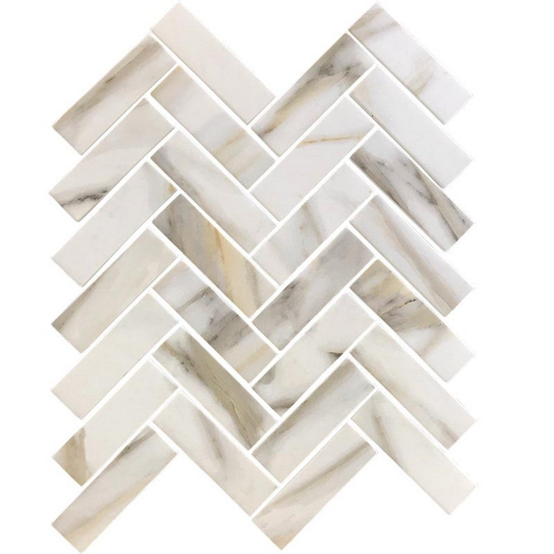 MiR Nantucket 11" x 12.6" Matte Glass Herringbone Mosaic