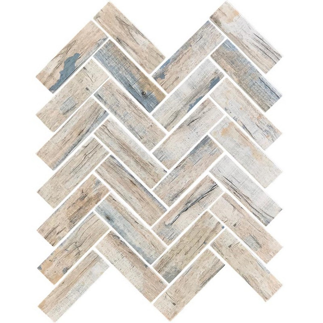 MiR Nantucket 11" x 12.6" Matte Glass Herringbone Mosaic