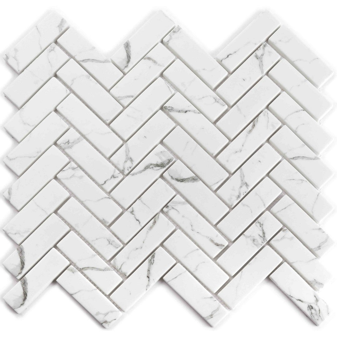 MiR Nantucket 11" x 12.6" Glass Herringbone Mosaic