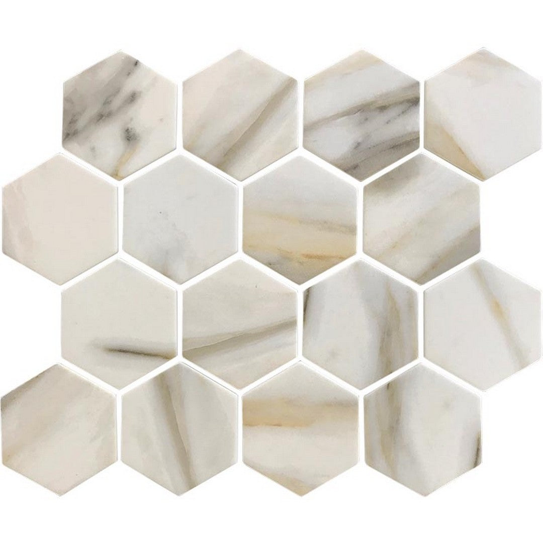 MiR Nantucket 10.2" x 11.7" Matte Glass 2.8" Hexagon Mosaic