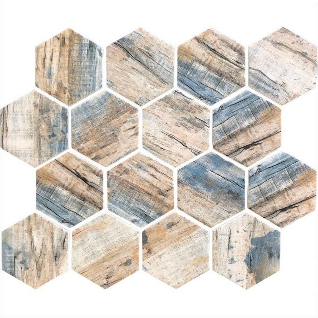 MiR Nantucket 10.2" x 11.7" Matte Glass 2.8" Hexagon Mosaic