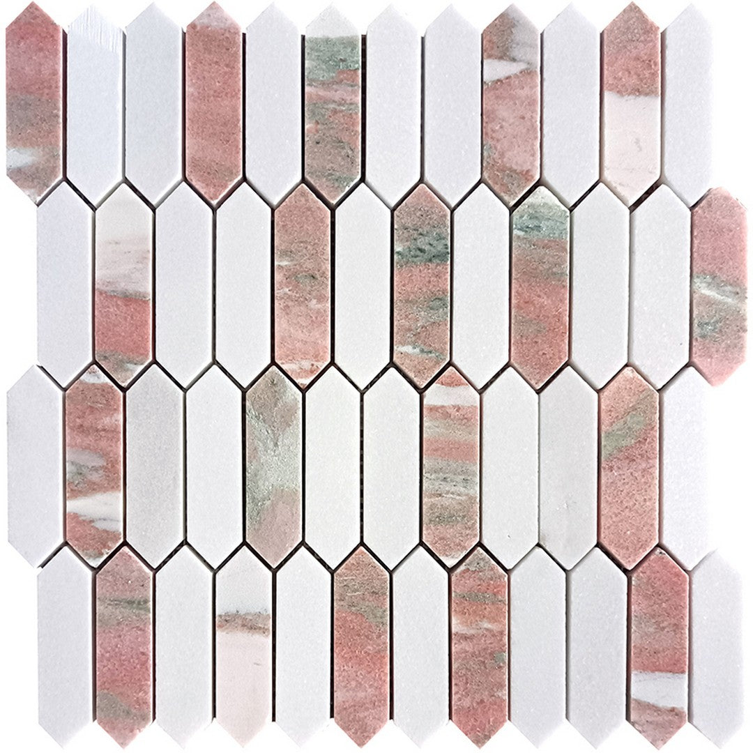MiR Norway 12.3" x 12.4" Polished Natural Stone Picket Mosaic