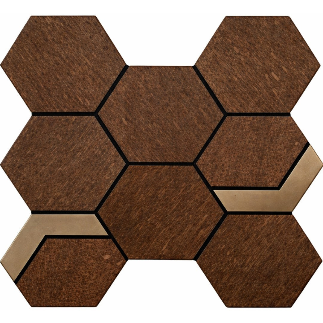 Crossville Native Metal 11" x 12" Unpolished Porcelain 2" Hexagon Mixed Mosaic