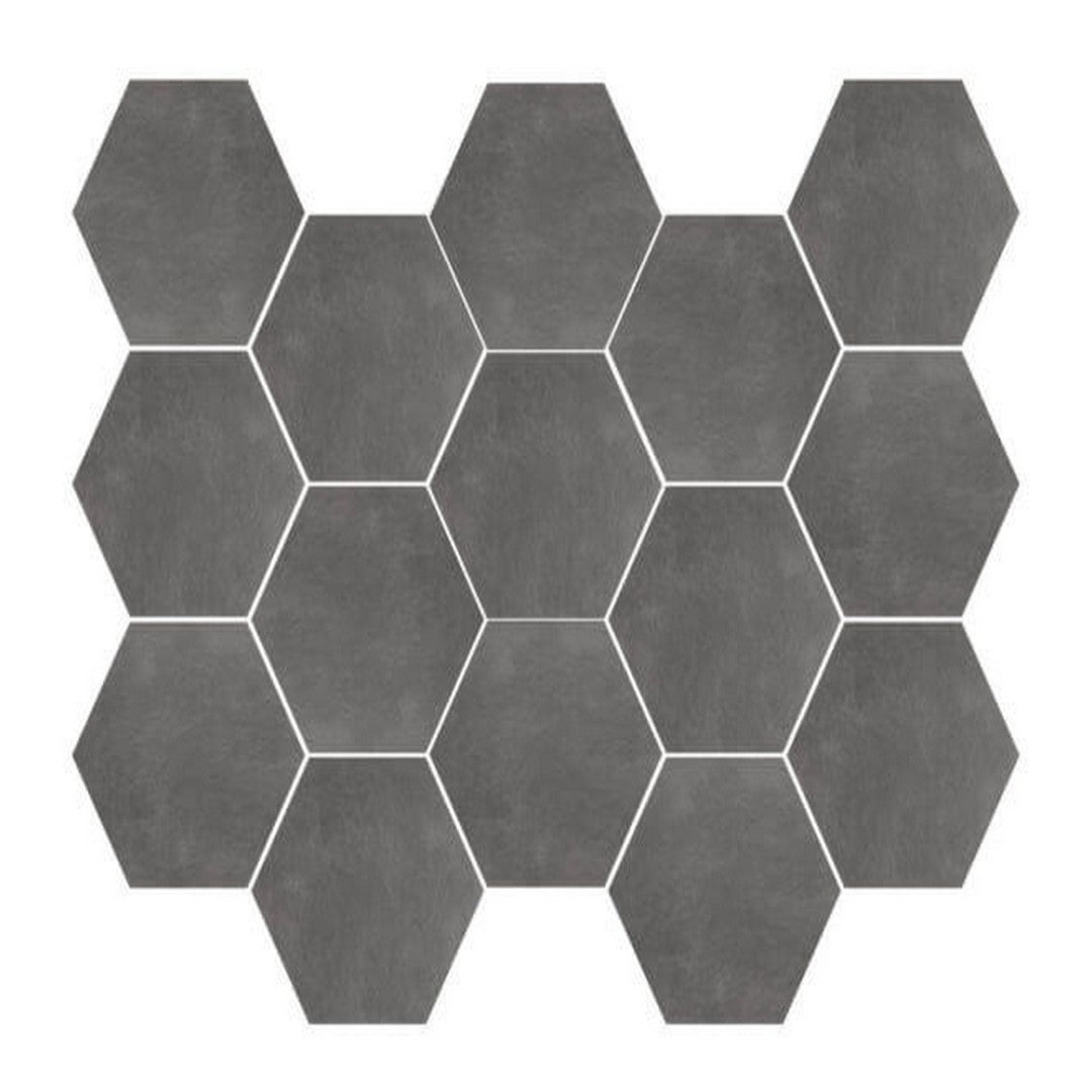 Happy Floors Newton 10" x 14" Interlocking Semi-Polished Porcelain Hexagon Mosaic