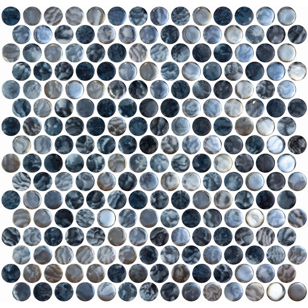 Tesoro Vanguard 11" x 11" Interlocking Penny Round Glass Mosaic