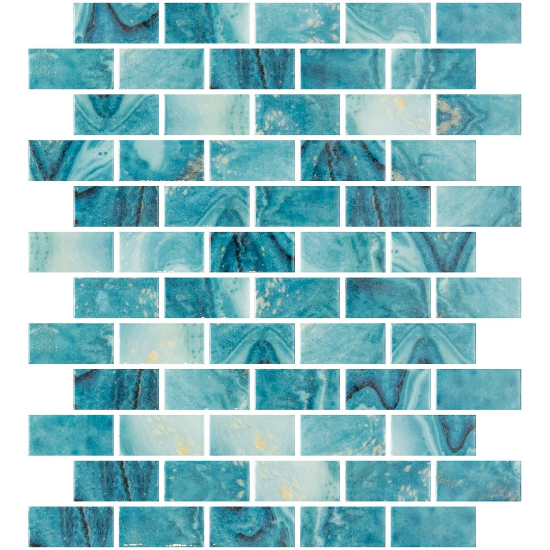 Tesoro Vanguard 12.25" x 10" Interlocking 1x2" Glass Mosaic
