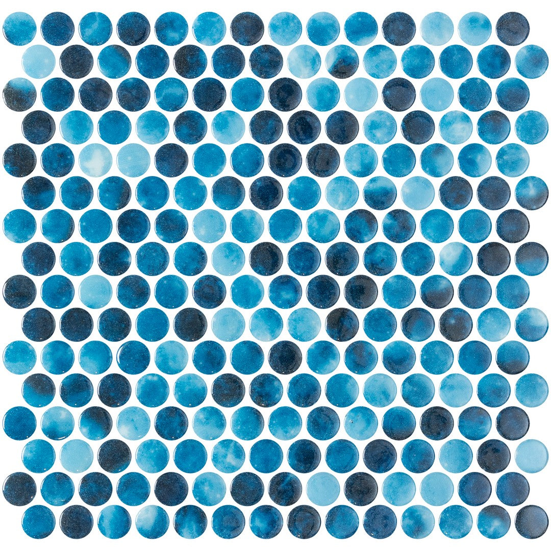 Tesoro Vanguard 11" x 11" Interlocking Penny Round Glass Mosaic
