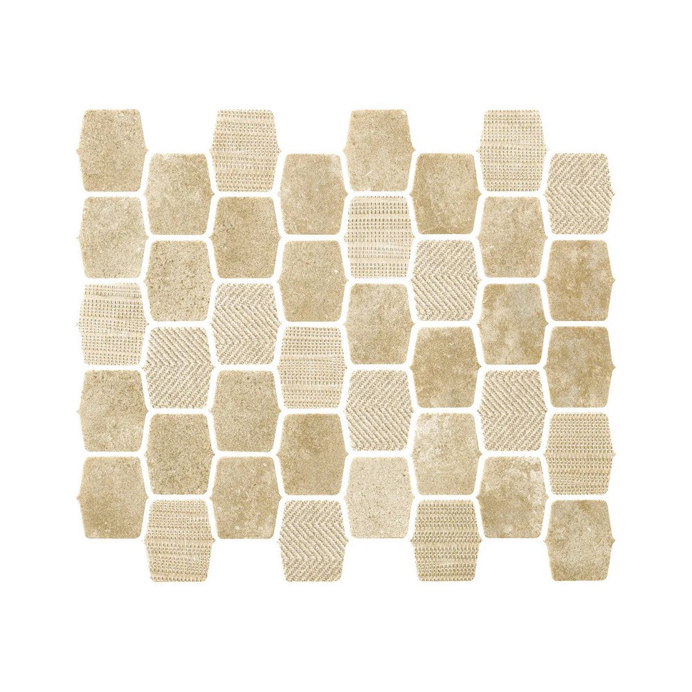 Lungarno Organic Strands 9.8" x 12.11" Pressed Matte Glass 2" Lantern Mosaic