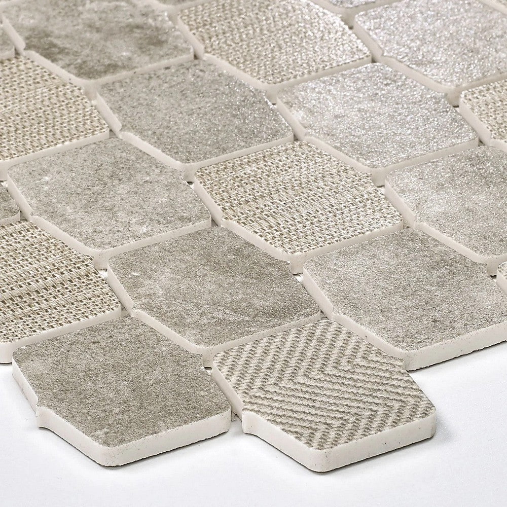 Lungarno-Organic-Strands-9.8-x-12.11-Pressed-Matte-Glass-2-Lantern-Mosaic-Light-Grey-2in-Lantern