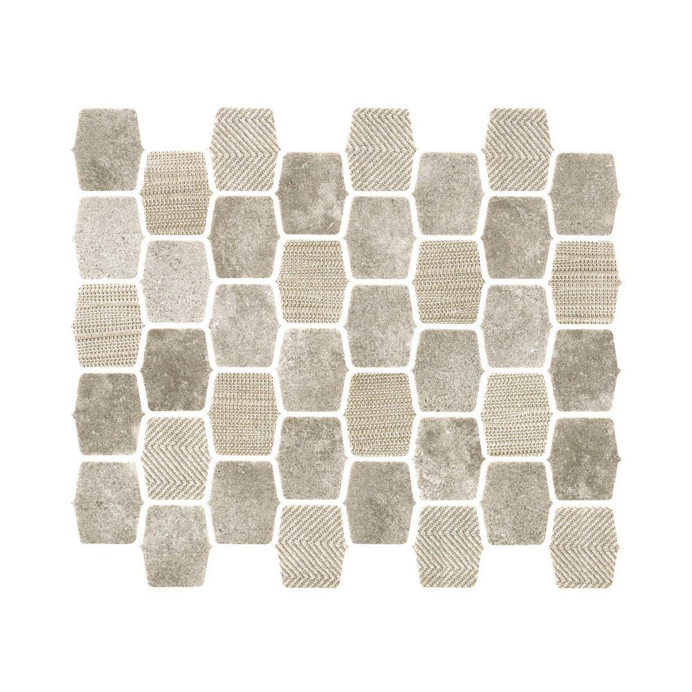 Lungarno Organic Strands 9.8" x 12.11" Pressed Matte Glass 2" Lantern Mosaic