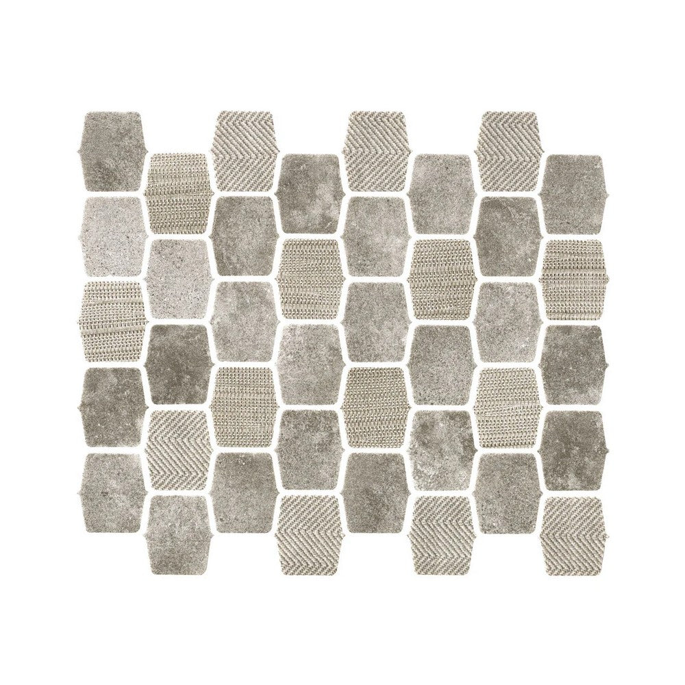 Lungarno Organic Strands 9.8" x 12.11" Pressed Matte Glass 2" Lantern Mosaic