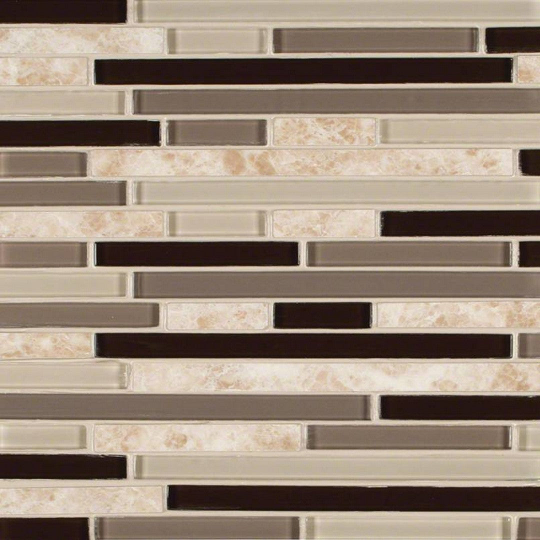 MS International Decorative Blend 12" x 12" Glass & Stone Mosaic