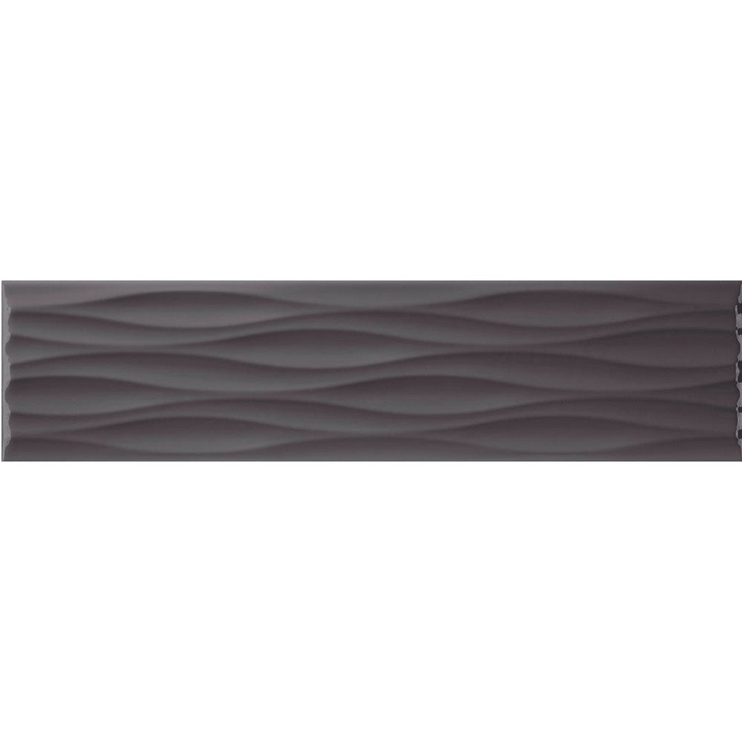 Tesoro Krea 4" x 16" Pressed Glossy Ceramic Ripple Deco Wall Tile