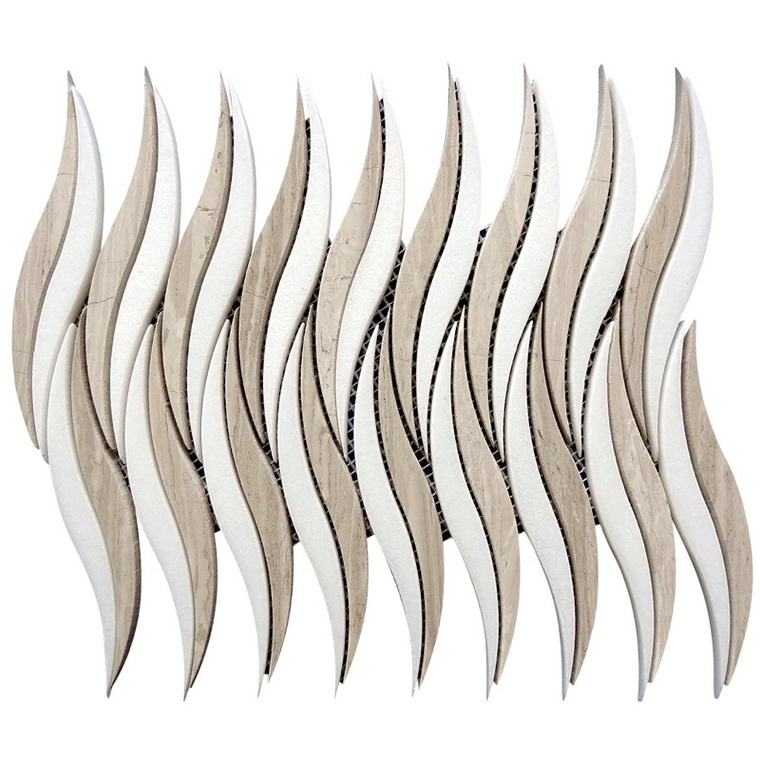 MiR Waterjet 8.3" x 12.2" Polished Natural Stone Mosaic