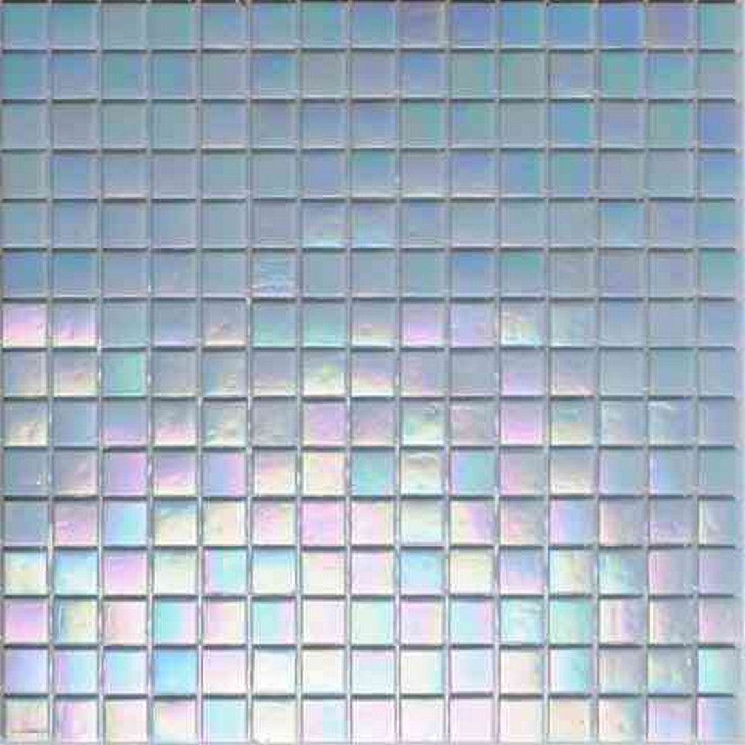 MiR Alma Solid Color Pearly Blue 12" x 12" Glass 0.8" Mosaic