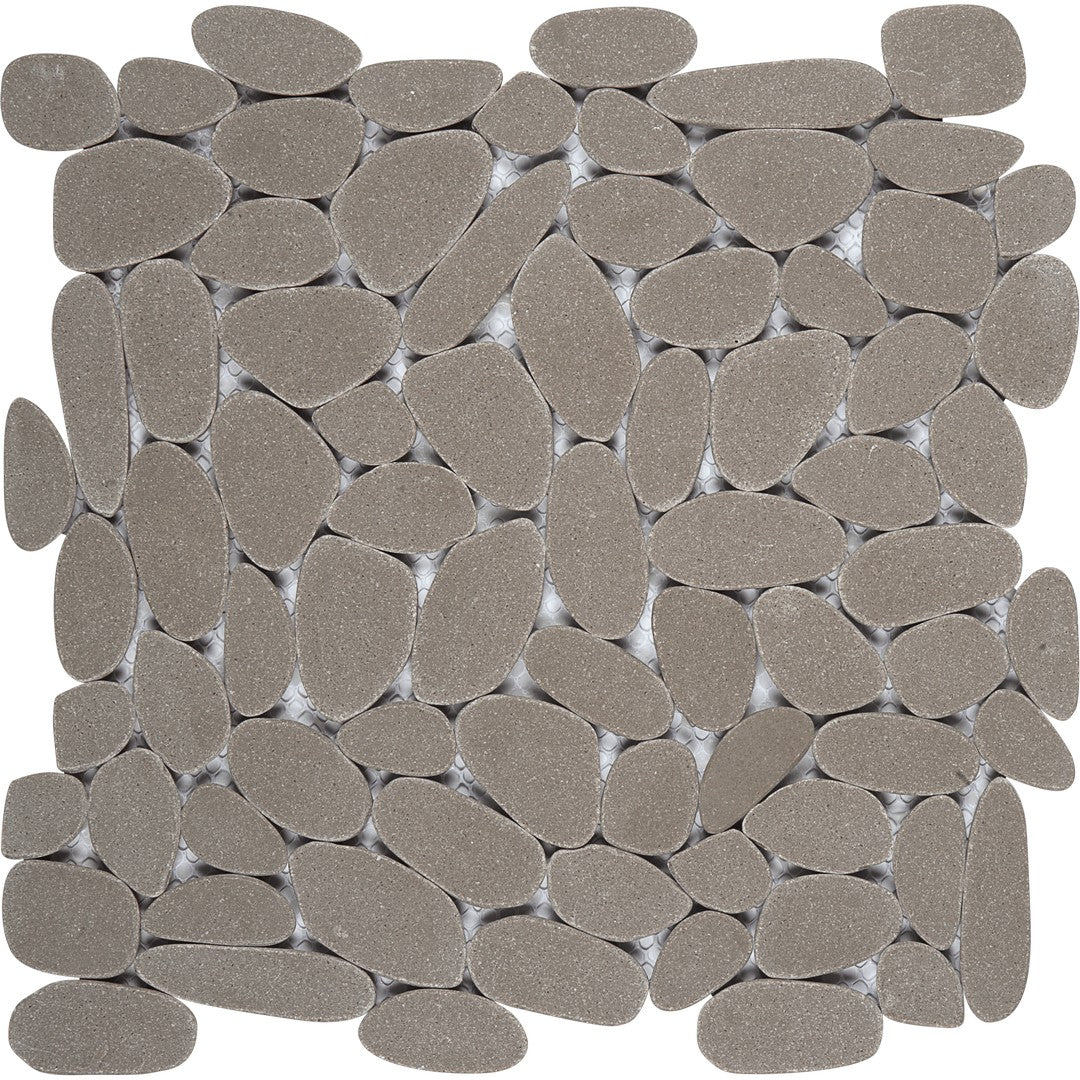 Bati Orient Bali 12" x 12" Reconstituted Sliced Pebble Natural Stone Mosaic