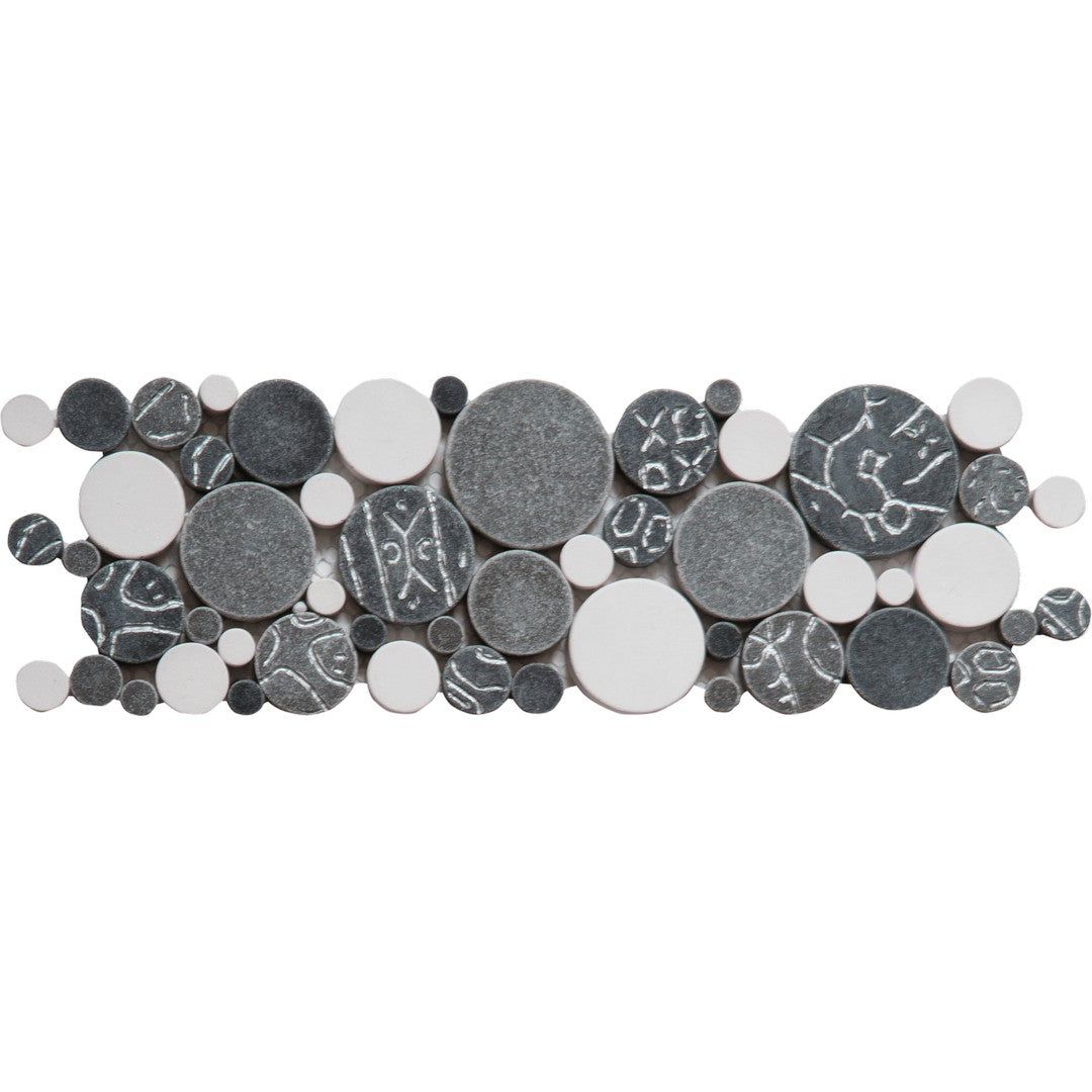 Bati Orient Exotic 4" x 12" Reconstituted Round Natural Stone Mosaic Border