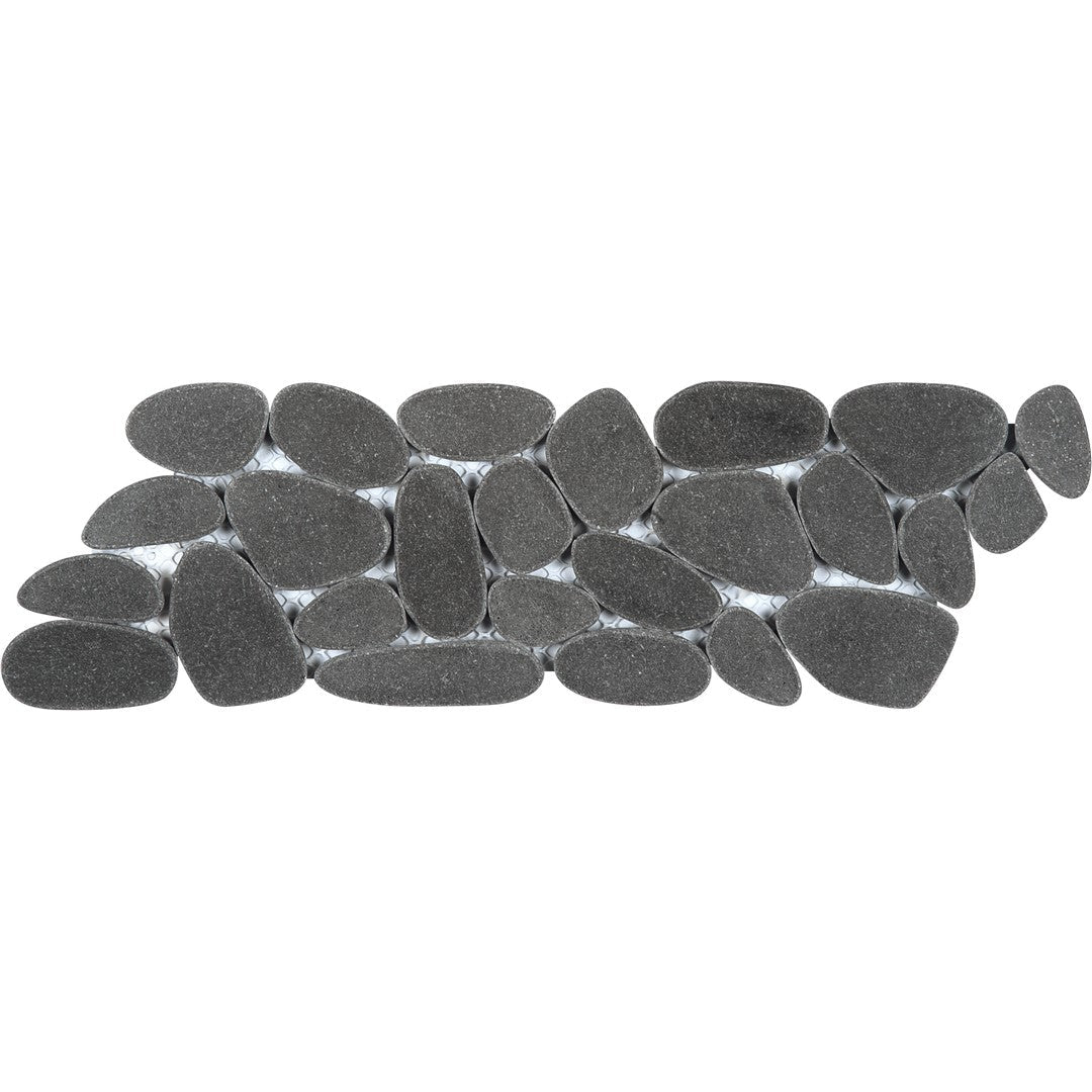 Bati Orient Bali 4" x 12" Reconstituted Sliced Pebble Natural Stone Mosaic Border