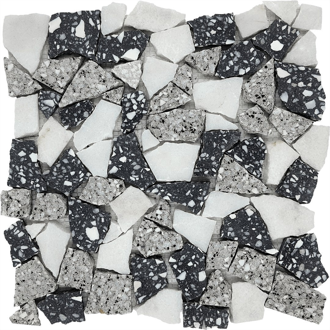 Bati Orient Terrazzo 12" x 12" Mini Opus Marble Mosaic
