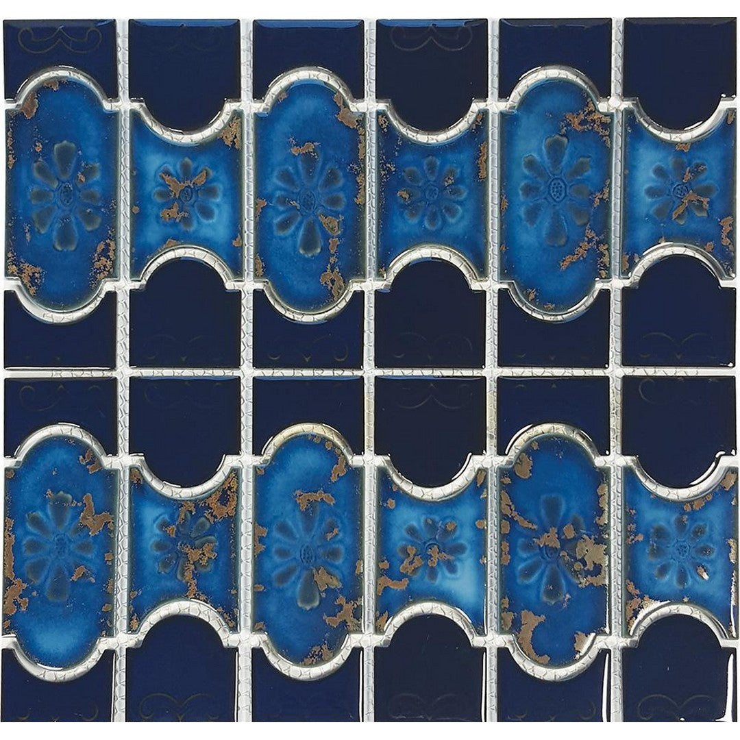 Tesoro Botanical 12" x 12.5" Glossy Porcelain 6" Mosaic