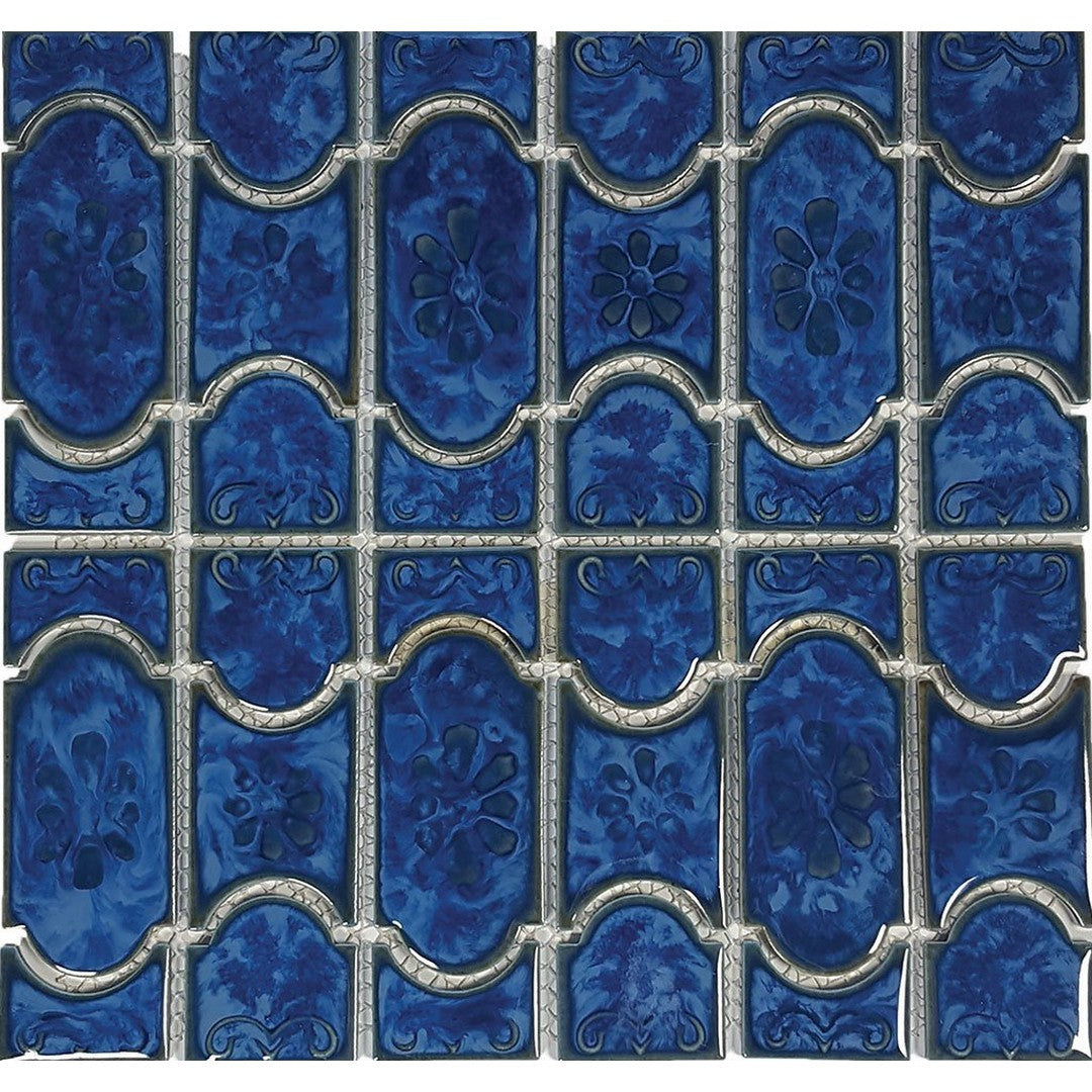 Tesoro Botanical 12" x 12.5" Glossy Porcelain 6" Mosaic