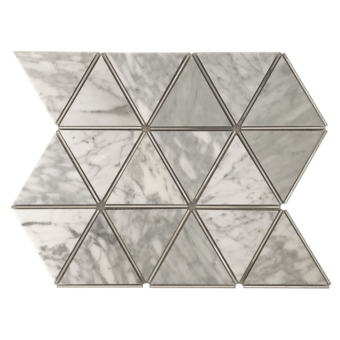 Ottimo-Prism-11-x-13-Matte-Stone-&-Stainless-Steel-Mosaic-Carrara