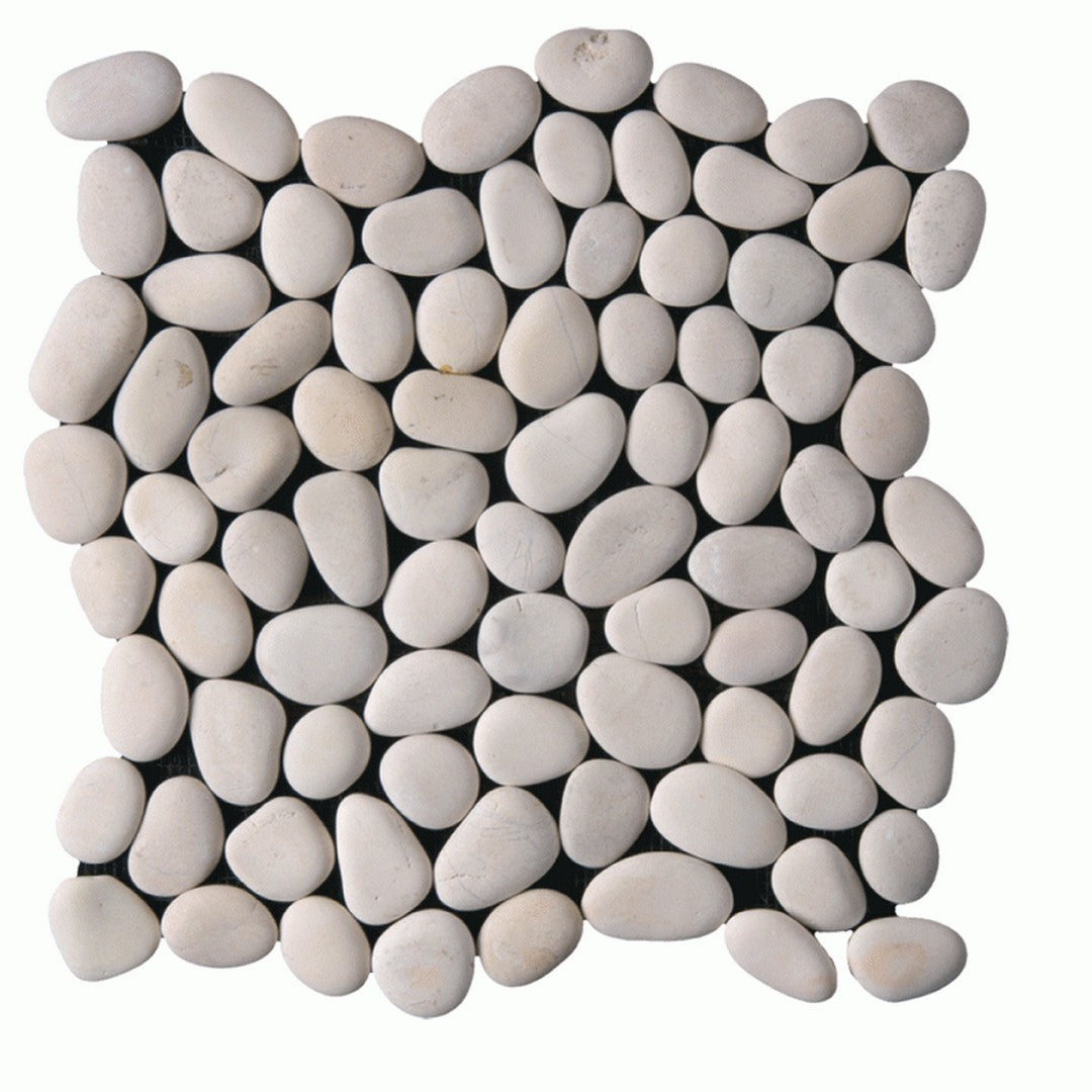 Maniscalco Stone Botany Bay Pebbles 12" x 12" Natural River Rock Mosaic