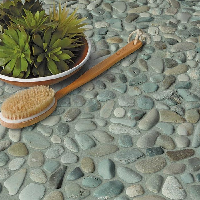 Maniscalco-Stone-Botany-Bay-Pebbles-12-x-12-Natural-River-Rock-Mosaic-Sea-Green