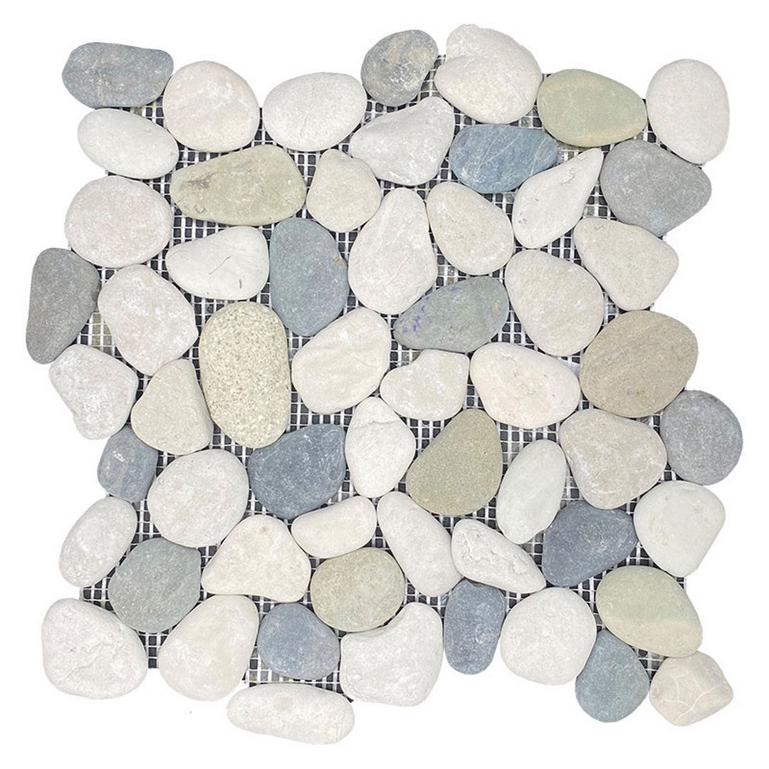 Maniscalco Stone Botany Bay Pebbles 12" x 12" Natural River Rock Mosaic