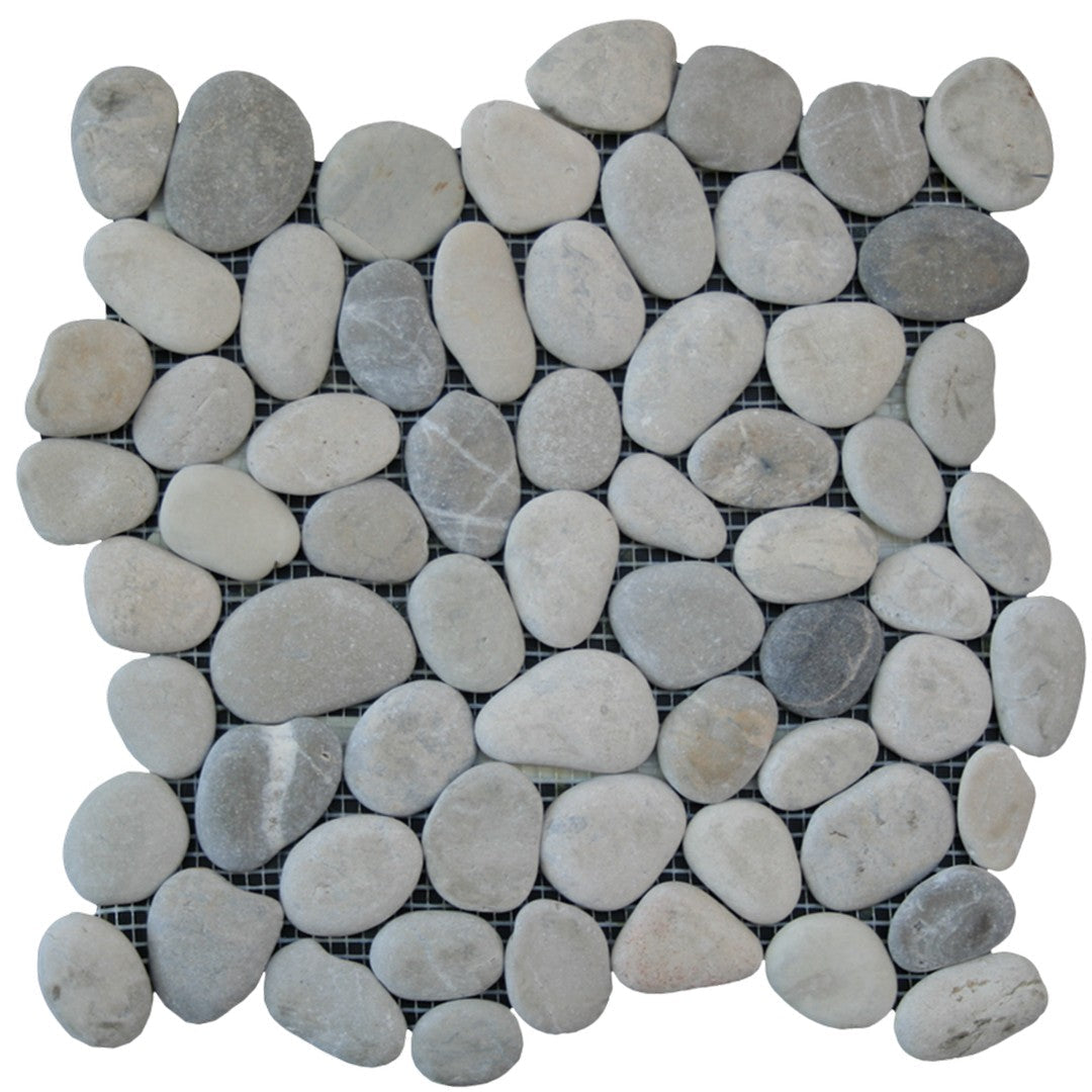 Maniscalco Stone Botany Bay Pebbles 12" x 12" Natural River Rock Mosaic
